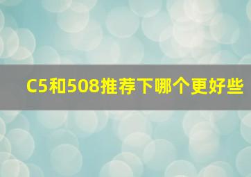 C5和508推荐下哪个更好些