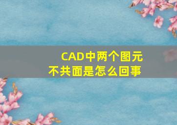 CAD中两个图元不共面是怎么回事