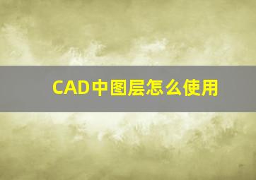 CAD中图层怎么使用(