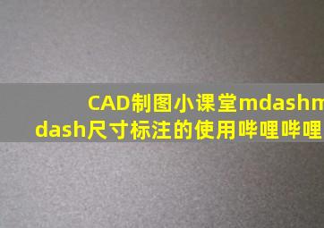 CAD制图小课堂——尺寸标注的使用哔哩哔哩