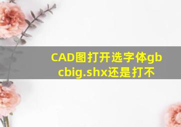 CAD图打开选字体gbcbig.shx还是打不