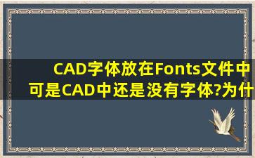 CAD字体放在Fonts文件中,可是CAD中还是没有字体?为什么?