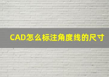 CAD怎么标注角度线的尺寸