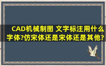 CAD机械制图 文字标注用什么字体?仿宋体还是宋体还是其他?