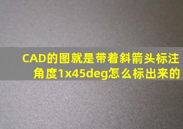 CAD的图,就是带着斜箭头标注角度1x45°怎么标出来的