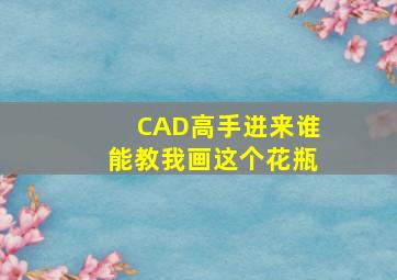 CAD高手进来谁能教我画这个花瓶