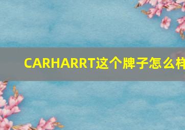 CARHARRT这个牌子怎么样?