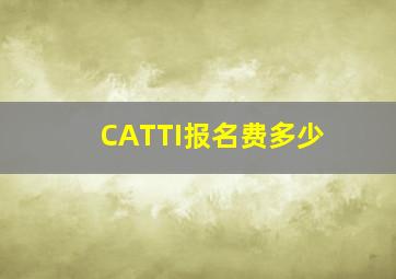 CATTI报名费多少(