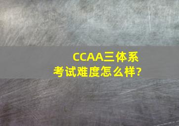 CCAA三体系考试难度怎么样?