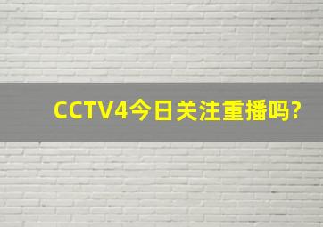 CCTV4《今日关注》重播吗?