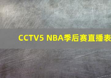 CCTV5 NBA季后赛直播表