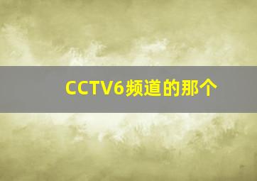 CCTV6频道的那个