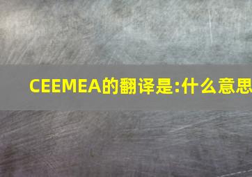 CEEMEA的翻译是:什么意思