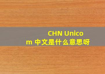 CHN Unicom 中文是什么意思呀