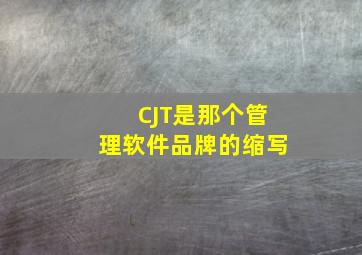 CJT是那个管理软件品牌的缩写