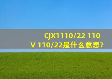 CJX1110/22 110V 110/22是什么意思?