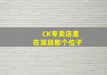 CK专卖店是在深圳那个位子