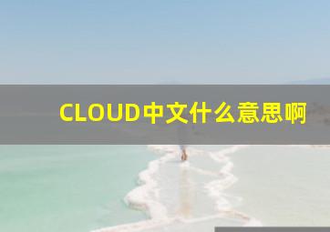 CLOUD中文什么意思啊