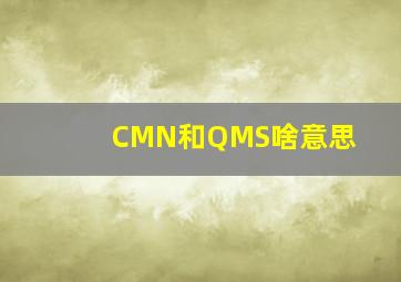 CMN和QMS啥意思