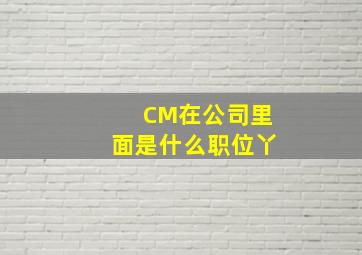 CM在公司里面是什么职位丫