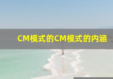 CM模式的CM模式的内涵