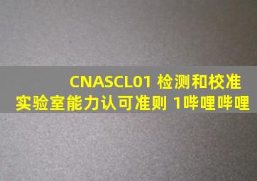 CNASCL01 检测和校准实验室能力认可准则 1哔哩哔哩