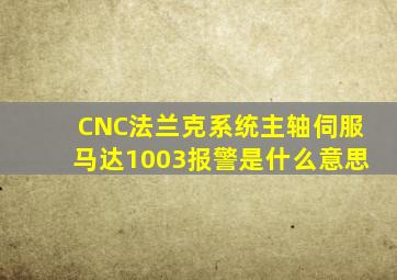 CNC法兰克系统主轴伺服马达1003报警是什么意思