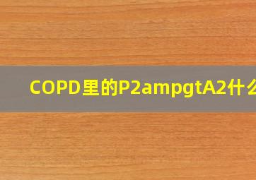 COPD里的P2>A2什么意思