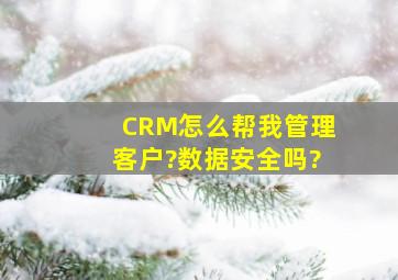 CRM怎么帮我管理客户?数据安全吗?