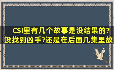 CSI里有几个故事是没结果的?没找到凶手?还是在后面几集里故事会...