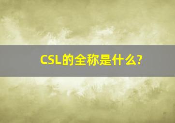 CSL的全称是什么?