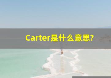 Carter是什么意思?