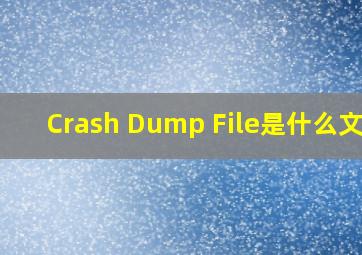 Crash Dump File是什么文件