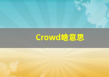 Crowd啥意思