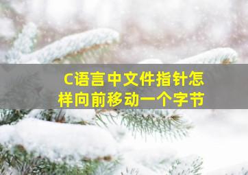 C语言中文件指针怎样向前移动一个字节