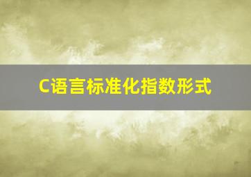 C语言标准化指数形式