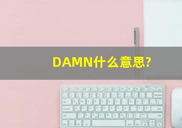 DAMN什么意思?