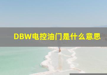 DBW电控油门是什么意思(