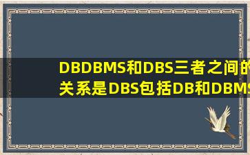 DB、DBMS和DBS三者之间的关系是(DBS包括DB和DBMS)。