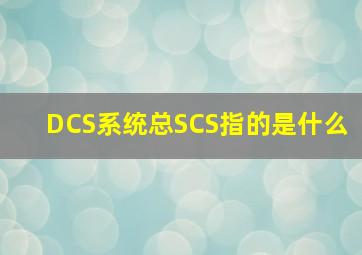 DCS系统总SCS指的是什么(