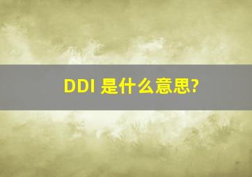 DDI 是什么意思?