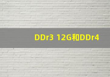 DDr3 12G和DDr4