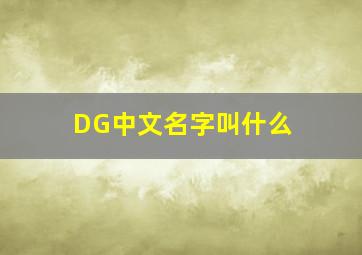 DG中文名字叫什么 