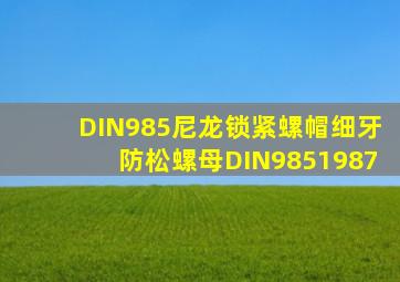 DIN985尼龙锁紧螺帽细牙防松螺母DIN9851987