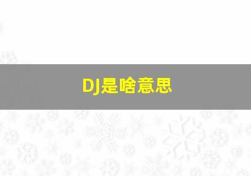 DJ是啥意思