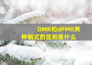 DMR和dPMR两种制式的区别是什么