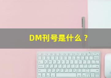 DM刊号是什么 ?