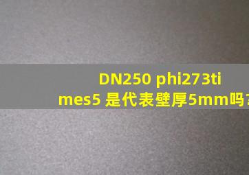 DN250 φ273×5 是代表壁厚5mm吗?