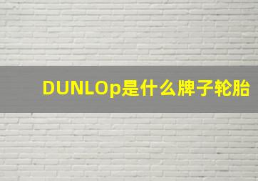 DUNLOp是什么牌子轮胎