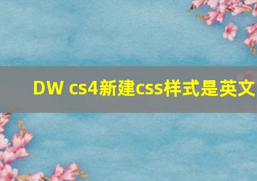 DW cs4新建css样式是英文